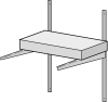 Height-adjustable spacer shelves